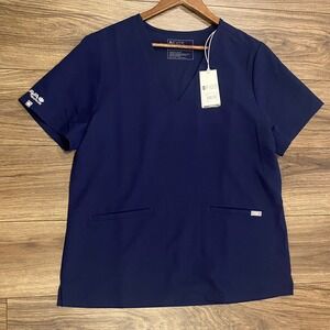 Figs Casma Three-Pocket Scrub Navy Top XL NEW **see Photos/description